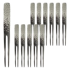 OSAMA 王樣 日本水果叉 砂面 不鏽鋼色, 12支