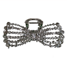 CHIC CHIC 日本造型抓夾 - 水鑽蝶銀 12CM 金屬髮夾