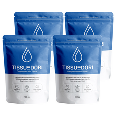 TissuEDori 迷你壓縮紙巾 100%粘膠人造絲, 100顆, 4袋