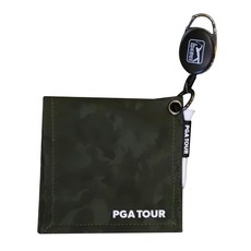 PGA TOUR 迷彩高爾夫捲線器清潔毛巾, 深卡其色, 1個