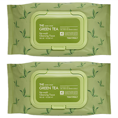 TONYMOLY The Chok Chok 綠茶免沖洗卸妝濕紙巾, 1入, 2包