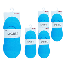 non-no 儂儂 素色隱形襪 95%尼龍, 22~24cm, 水藍色, 5雙