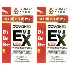 人生製藥 渡邊 EX糖衣錠 水溶性維生素B群 B1 B6 B12 E 調整體質, 141顆, 2罐