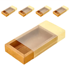 折疊牛皮紙盒 特大 24.5x14x8.5cm, 半透牛皮, 5個