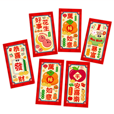 新年金蔥磨砂創意紅包袋 B 大吉大利F款 6個 金蔥紅包袋