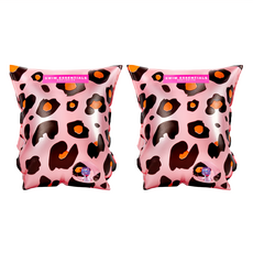 Swim Essentials 荷蘭兒童充氣臂圈2-6Y 兒童游泳安全必備, 玫瑰金小花豹, 1個