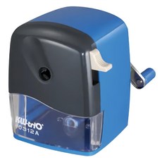 KW-triO 堡勝企業 多功能削筆機, 適用於圓形、三角形、六角形鉛筆, 筆尖粗細可調整, 透明儲屑盒設計, 藍色, 1個