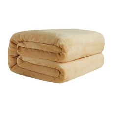 法蘭絨優質寵物毛毯 L(100 x 70cm) 米色 寵物保暖毯 寵物墊 寵物毛巾, 1件