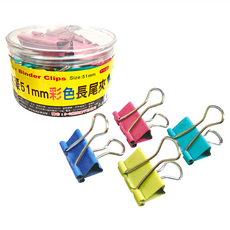 DAIHO 彩色長尾夾 51mm 12支/筒, 特大, 12入, 1盒