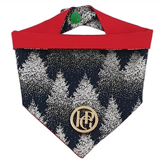 HAPPY GO PUPPY 寵物領巾, 聖誕樹圖案, L, 亮紅, 1條