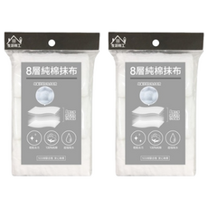 生活特工 8層純棉抹布 3入裝 100%純棉 SGS檢驗合格, 32 x 32cm, 2包