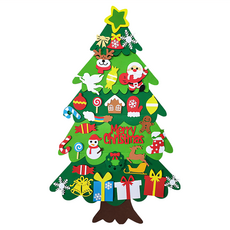 理享家 diy毛氈款聖誕樹掛布 聖誕節裝飾佈置 100 x 70cm 款式d, 1個