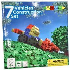 Morphun 莫爾芬 創意積木 80pcs, 7Vehicles 七種車輛, 1盒
