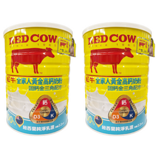 RED COW 紅牛 全家人黃金高鈣奶粉 固鈣金三角配方, 維生素D3增進鈣吸收 維生素K促進骨質鈣化, 紐西蘭純淨乳源, 2.2kg, 2罐