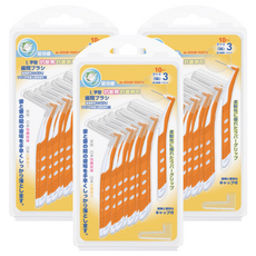 Mr.GOOD TOOTH 固特齒 L型牙間刷 Set 10支, 3(SS)-0.8mm, 精細尼龍刷毛 台灣製, 3盒