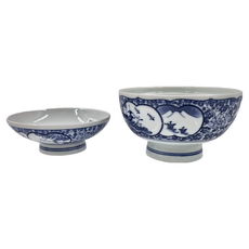 附蓋盅 Set 陶瓷材質 日本產, 藍染山水, 1組