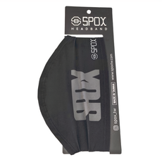 SPOX MEGA LITE 速乾排汗涼感機能布料 免綁運動頭帶 (Polyester 85%, Spandex 15%) 台灣製, 4.5~15 x 20cm, SPOX LOGO黑, 1個