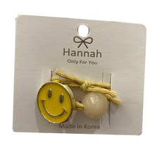 韓國 Hannah 正韓造型髮束 笑臉黃 SY12935