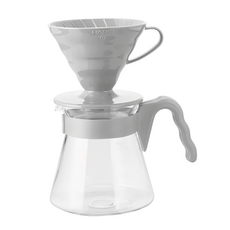 HARIO 好璃奧 V60灰白手沖咖啡壺組, 700ml, 1組, Dripper, Server