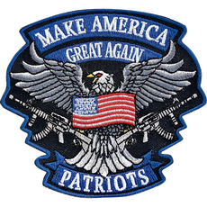 A-ONE 匯旺 向左造型刺繡, 美國 愛國老鷹 灰藍色, 1個