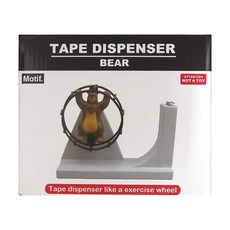 SETOCRAFT 動物跑跑膠帶座 膠帶分配器 運動輪設計, 棕熊, 1個