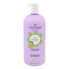 ATTITUDE 艾特優 兒童2合1洗髮沐浴露 香草與梨萃取, 946ml, 1瓶
