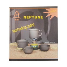 CAMPING ACE 野樂 雙人硬質氧化套鍋, 1個, 黑色