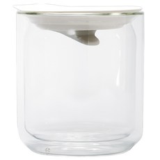 H MM 太空玻璃罐 雙層玻璃矽膠材質, 透明色, 1個