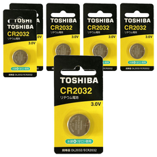 TOSHIBA 東芝 台灣公司貨 鈕扣電池 CR2032, 6個, 1入