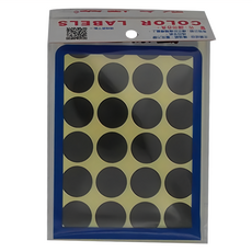 華麗牌 圓形彩色標籤 WL-2032K 直徑20mm 288張, 黑色, 20包, 1盒