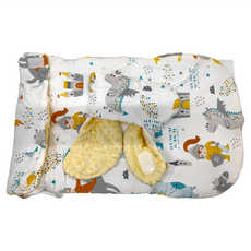 我家寶貝 嬰幼兒純棉防驚跳豆豆絨睡袋 加厚新生兒抱被含保暖披肩 80x46cm, 騎士