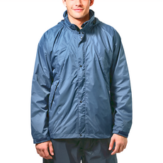 Litume 意都美 中性防水透氣外套 EC003A, 防水度大於12,000mmH2O, 40D尼龍表布, 網布內裡, YKK拉鍊, L, 灰藍