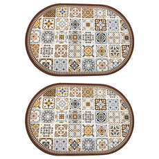 BonBon naturel 軟式珪藻土踏墊, 橢圓花磚, 60 x 40cm, 2個