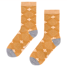 in Blooom 印花樂 緹花中長襪, 61%棉 34%尼龍 台灣製, 腳底22~25cm, 玻璃海棠13號 + 夕陽橘