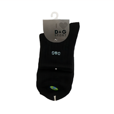 D&G 男款1/2素面刺繡襪 -DC6048 80%棉