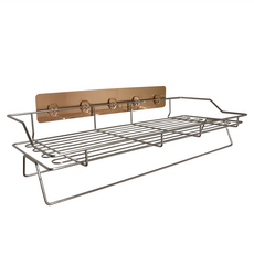 Easy 易立家 無痕掛勾 大型雙桿浴巾置物架, 銀色, 1組