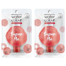 MENTHOLATUM 曼秀雷敦 水彩潤唇膏 10種天然植物萃取 絲滑柔順的自然唇色, 01 閃耀紅, 2支, 3g