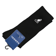 KANGOL 袋鼠 女款 段長襪 黑色, 22~25cm