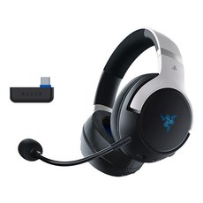 RAZER Kaira Pro HyperSpeed PS5授權無線電競耳機，低延遲，舒適記憶海綿耳罩，清晰麥克風, RZ04-04030200-R3A1, 黑色 + 白色