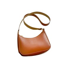 月牙包 質感單肩包 2個, 20 x 15 x 6.5cm, 奶茶棕