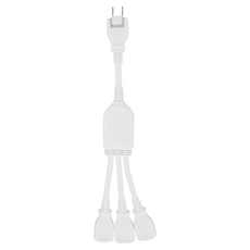 RONEVER 1對3可轉向電源線組, 32cm, 白色, 1組