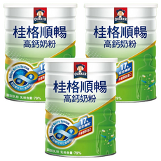 QUAKER 桂格 高鈣順暢奶粉, 750g, 3罐