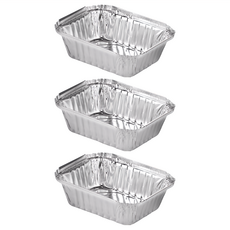 點秋香 150加蓋長方形料理盒7件組 (410ml) - 鋁箔 烤箱/冷藏/微波爐適用, 150 x 120 x 46mm, 15cm, 3組