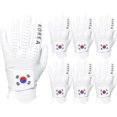 國家代表隊太極旗全羊皮高爾夫手套 左手用, 白色, 7入