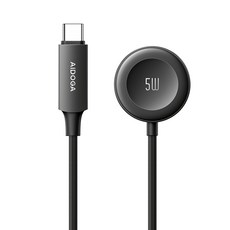 AIDOGA 艾迪伽 USB-C TO Apple Watch全系列 磁吸充電器充電線連接線 5W快充 星航S系列 1m, 鈦灰色, 1條