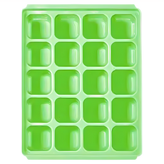 tgm 馬卡龍 白金矽膠副食品冷凍儲存分裝盒, 美國FDA SGS檢驗合格, 可微波爐/洗碗機/冰箱使用, S, 綠色, 1個