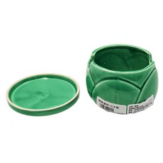 日本製 綠釉蓋物 7.5 x 6.5cm 180ml, 綠釉, 1個