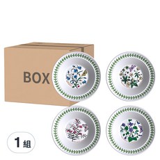 PORTmeIRION 波特玫琳恩 經典植物園系列 麥片碗 16.5x5公分 4入, 款式隨機, 1組