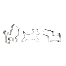 TRIARROW 三箭牌 不鏽鋼造型餅乾模，3個一套，7.2x7.9cm 8x5.7cm 8.4x5.6cm, 1組, 汪星人