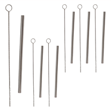 minono 米諾諾 316不鏽鋼吸管 附刷兒童直型, 6入, 1組